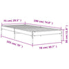 Cierra graues Bettgestell 75x190cm (Holz und Metall)