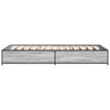 Graues Bettgestell Nerciu 100x200cm (Holz und Metall)