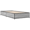 Graues Bettgestell Nerciu 100x200cm (Holz und Metall)