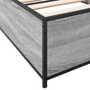 Graues Bettgestell Nerciu 100x200cm (Holz und Metall)