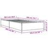 Graues Bettgestell Nerciu 100x200cm (Holz und Metall)