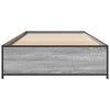 Graues Bettgestell Nerciu 90x200cm (Holz und Metall)