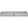Graues Bettgestell Nerciu 90x200cm (Holz und Metall)