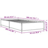 Graues Bettgestell Nerciu 90x200cm (Holz und Metall)