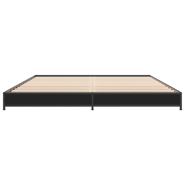 Nerciu Bettgestell schwarz 135x190cm (Metall und Holz)