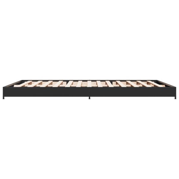 Nerciu Bettgestell schwarz 135x190cm (Metall und Holz)