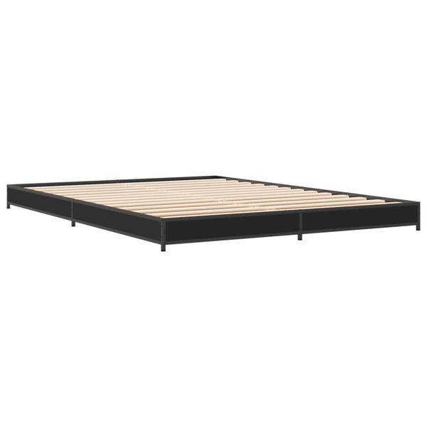 Nerciu Bettgestell schwarz 135x190cm (Metall und Holz)
