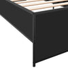 Schwarzes Bettgestell Gargelomina 100x200cm (Holz und Metall)