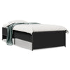 Schwarzes Bettgestell Gargelomina 90x190cm (Holz und Metall)