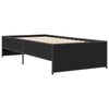 Schwarzes Bettgestell Gargelomina 90x190cm (Holz und Metall)