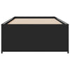 Schwarzes Bettgestell Gargelomina 90x190cm (Holz und Metall)