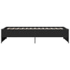 Schwarzes Bettgestell Gargelomina 90x190cm (Holz und Metall)