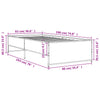 Schwarzes Bettgestell Gargelomina 90x190cm (Holz und Metall)