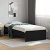 Schwarzes Bettgestell Gargelomina 90x190cm (Holz und Metall)