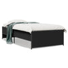 Schwarzes Bettgestell Gargelomina 75x190cm (Holz und Metall)