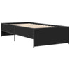 Schwarzes Bettgestell Gargelomina 75x190cm (Holz und Metall)