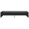 Schwarzes Bettgestell Gargelomina 75x190cm (Holz und Metall)