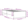 Schwarzes Bettgestell Gargelomina 75x190cm (Holz und Metall)