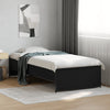 Schwarzes Bettgestell Gargelomina 75x190cm (Holz und Metall)