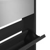Schwarzer Schuhschrank mit Spiegel Calminica 63x17x169,5cm (5 Ebenen)