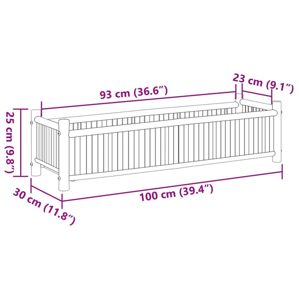 Blumenkasten Lastu 100x30x25cm (Bambus)