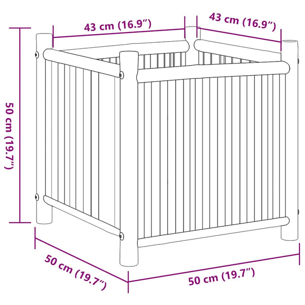 Blumenkasten Lastun 50x50x50cm (Bambus)