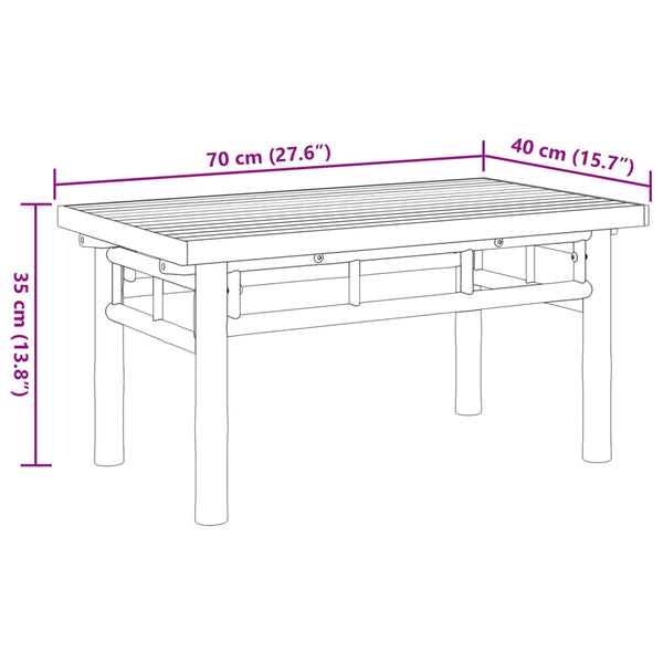 Couchtisch Tavica 70x40x35cm (Bambus)