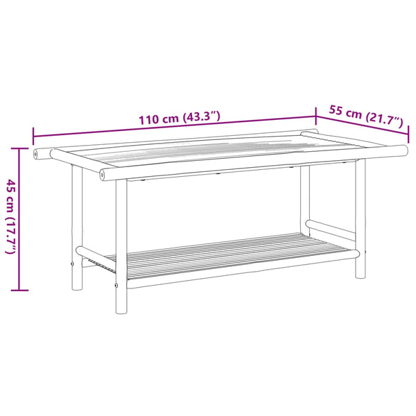Couchtisch Scevola 110x55x45cm (Bambus)