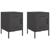 Schwarze Nachttische Dendero 36x39x50,5cm (2 Stück, Stahl)