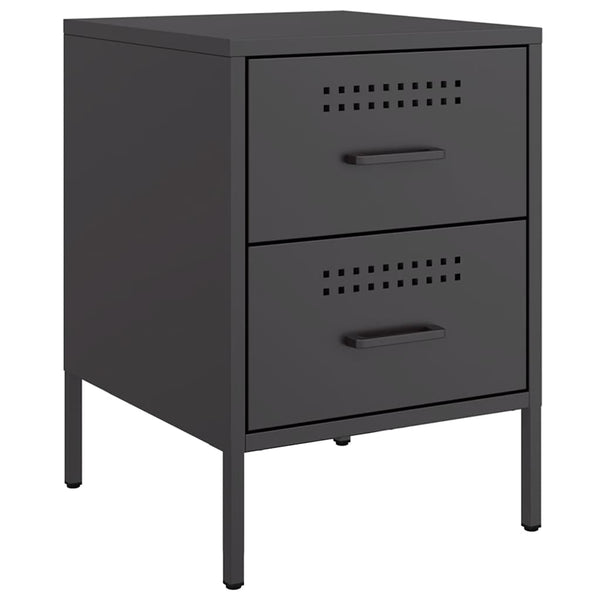 Schwarzer TV-Schrank Militar 36x39x50,5cm (Stahl)
