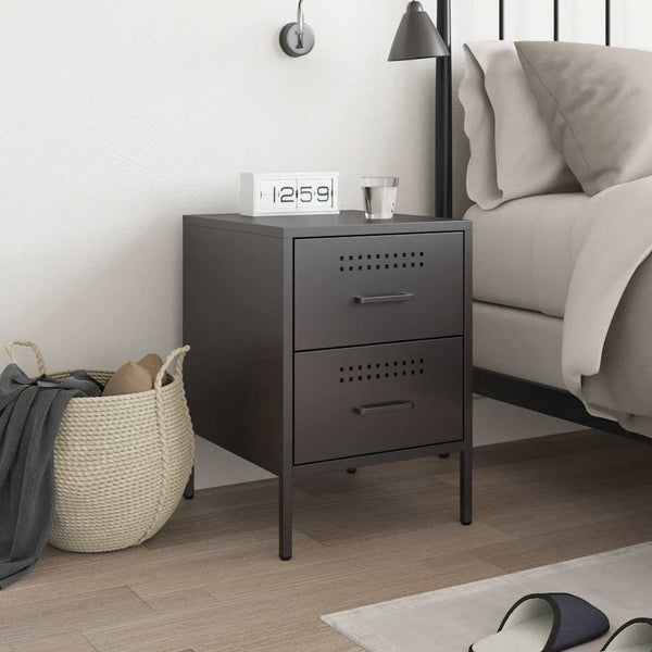 Schwarzer TV-Schrank Militar 36x39x50,5cm (Stahl)