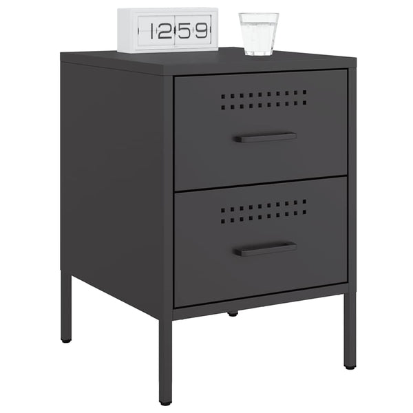 Schwarzer TV-Schrank Militar 36x39x50,5cm (Stahl)