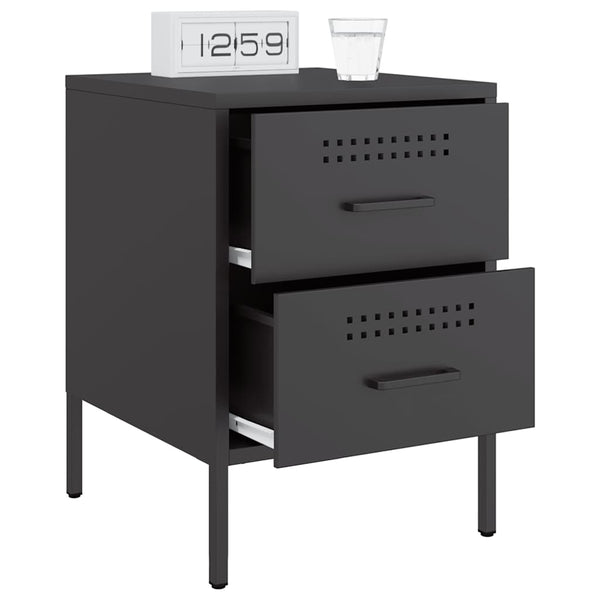 Schwarzer TV-Schrank Militar 36x39x50,5cm (Stahl)