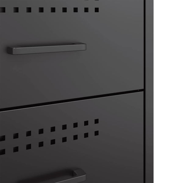 Schwarzer TV-Schrank Militar 36x39x50,5cm (Stahl)