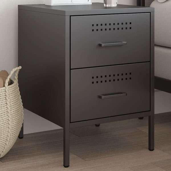 Schwarzer TV-Schrank Militar 36x39x50,5cm (Stahl)