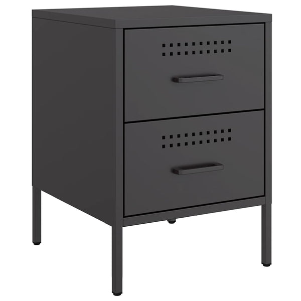 Schwarze Nachttische Militär 36x39x50,5cm (2 Stück, Stahl)