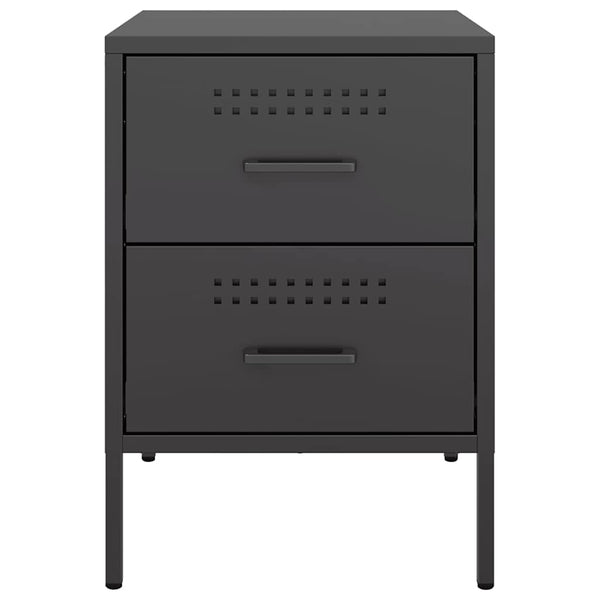 Schwarze Nachttische Militär 36x39x50,5cm (2 Stück, Stahl)