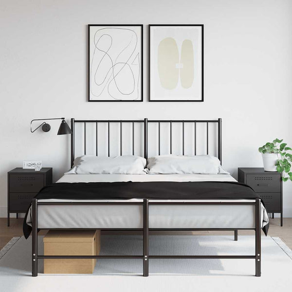 Schwarze Nachttische Militär 36x39x50,5cm (2 Stück, Stahl)