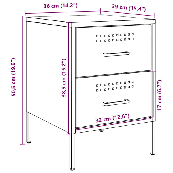 Nachttisch Militar rosa 36x39x50,5cm (Stahl)
