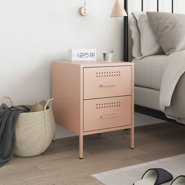 Nachttisch Militar rosa 36x39x50,5cm (Stahl)
