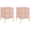 Pinke Nachttische Militar 36x39x50,5cm (2 St., Stahl)