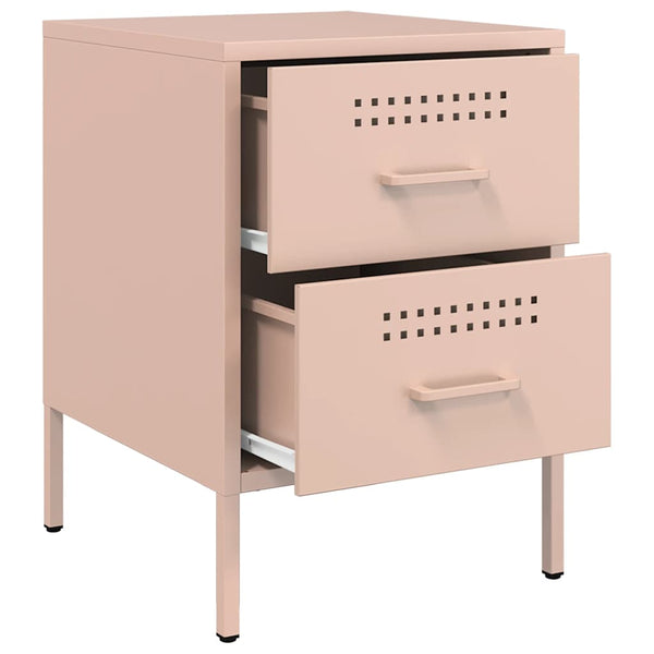 Pinke Nachttische Militar 36x39x50,5cm (2 St., Stahl)