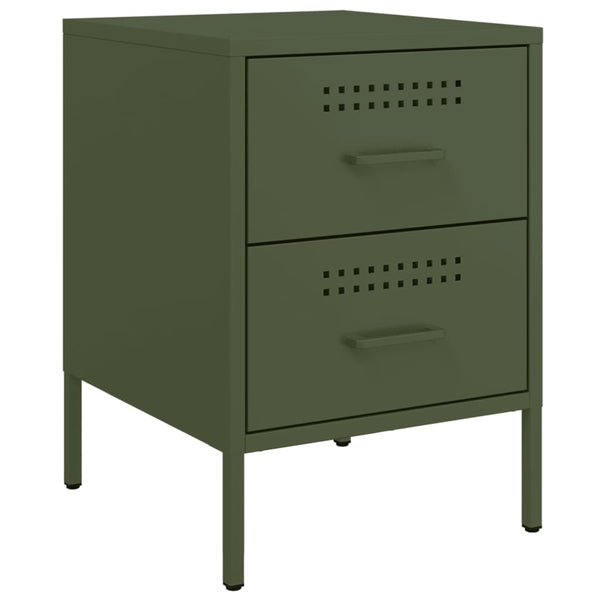 Nachttisch Militär olivgrün 36x39x50,5cm (Stahl)