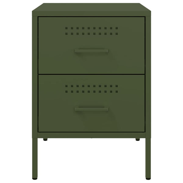 Nachttisch Militär olivgrün 36x39x50,5cm (Stahl)