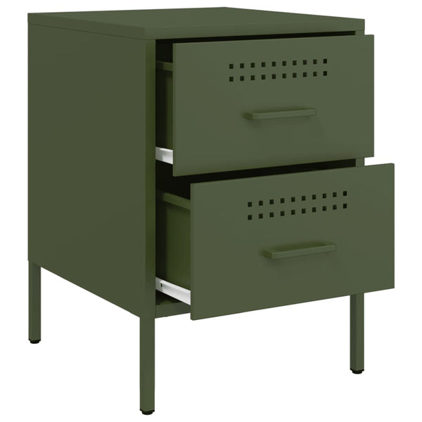 Nachttisch Militär olivgrün 36x39x50,5cm (Stahl)