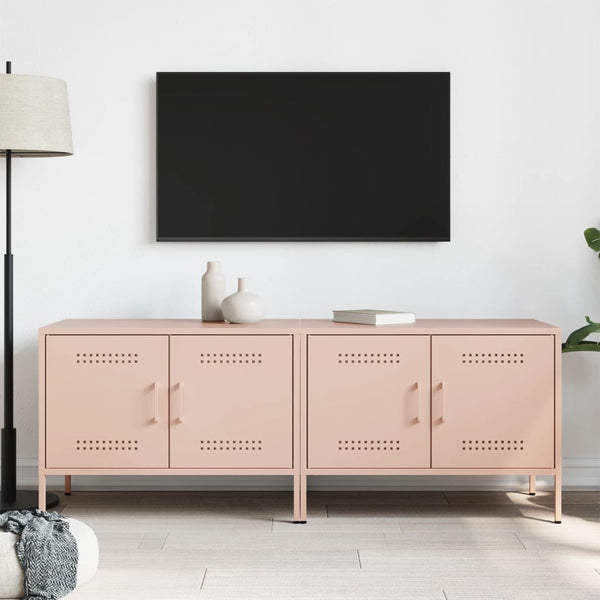 Pinkfarbene TV-Möbel Ping 68x39x50,5cm (2 St., Stahl)