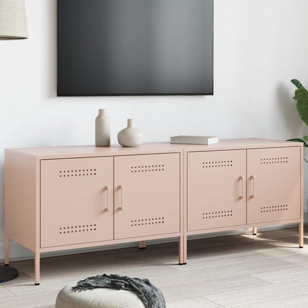 Pinkfarbene TV-Möbel Ping 68x39x50,5cm (2 St., Stahl)