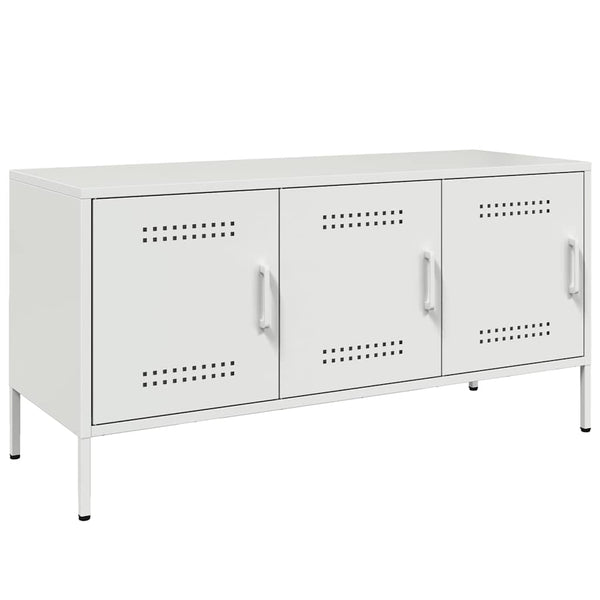 Weißer TV-Schrank Mallick 100,5x39x50,5cm (Stahl)