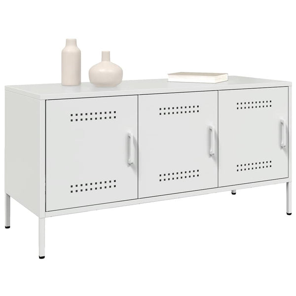 Weißer TV-Schrank Mallick 100,5x39x50,5cm (Stahl)