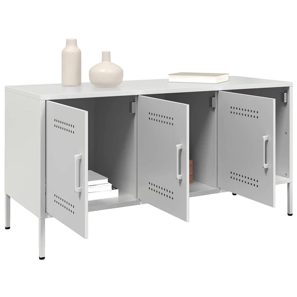 Weißer TV-Schrank Mallick 100,5x39x50,5cm (Stahl)